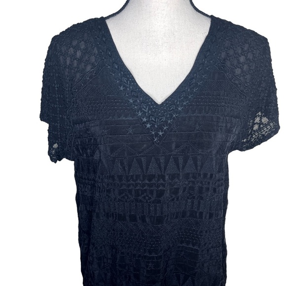 Velvet by Graham and Spencer Black Short Sleeve Mini Dress Cover Up small - Picture 11 of 11